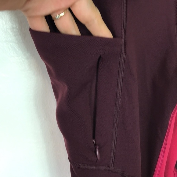 Athleta All in Structure Tights Leggings 7/8 Women XXS  Burgundy Pink Inseam 25” - Picture 11 of 16